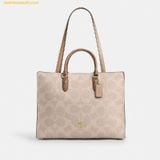  Túi Tote Coach Maggie Tote Bag In Blocked Signature Canvas Sand CY677 