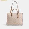 Túi Tote Coach Maggie Tote Bag In Blocked Signature Canvas Sand CY677