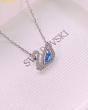  Dây Chuyền, Vòng Cổ Swarovski Dazzling Swan necklace Swan, Blue, Rhodium plated 5521074 