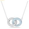 Dây Chuyền, Vòng Cổ Swarovski Dextera necklace Pavé, Intertwined circles, Blue, Rhodium plated 5642883