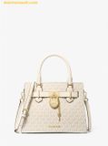  Túi Xách Michael Kors Hamilton Small Logo Satchel 35F1GHMS1B Trắng Logo 