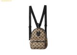  Balo Mini Lifework Patch Zip Closure Backpack Mini Pattern Beige 