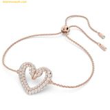  Vòng Tay , Lắc Tay Swarovski Una Bracelet Heart, White, Rose Gold-tone Plated 5628658 