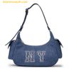 Túi Đeo Vai Nữ MLB Basic Mega Logo Pocket Denim Hobo Bag New York Yankees 3ABQM034N-50INS - Màu Xanh