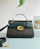  Túi Xách Coach Eliza Top Handle Bag CW013 Gold/Black Màu Đen CW012 