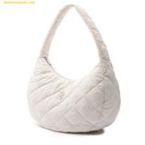  Túi Đeo Chéo Chần Bông MLB Quilted Hobo Bag Large Boston Red Sox Cream 3ABQL0936-43CRP Trắng 