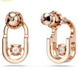  Bông Tai, Khuyên Tai Swarovski Round cut, Oval shape, White, 18k rose gold finish 5468118 