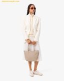  Túi Tote Lacoste Tote Bag - Size S NF2037PK Taupe Burgundy 