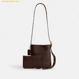  Túi Đeo Chéo Coach Bleecker Bucket Bag 21 In Signature Canvas Brass Maple 