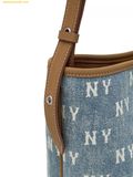  Túi Đeo Chéo MLB Classic Monogram Vintage Denim Bucket Bag New York Yankees 3ABMMV65N-50BLL (Size 24) - Xanh 