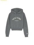  Áo Hoodie MLB Women's Basic Varsity Hoodie Sweater Pullover NY (D.Melange Grey) 3FKPV0144-50MGD 