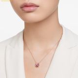  Dây Chuyền, Vòng Cổ Swarovski Bella V pendant Round cut, Pink, Rose gold-tone plated 5662088 