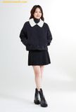 Áo Khoác SAPO Detachable collar lightweight quilted jacket Black 
