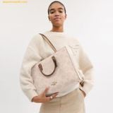  Túi Tote Coach Maggie Tote Bag In Blocked Signature Canvas Sand CY677 
