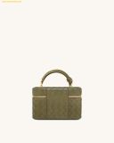  Túi Đeo Chéo JW PEI Cleo Woven Texture Box Shape Top Handle Bag - Olive Green 