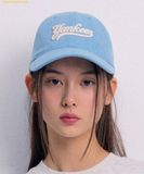  Mũ Lưỡi Trai MLB Culsive Lettering Denim Unstructured Ball Cap NY (L.Blue) 3ACPVD14N-50BLL 