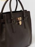  Túi Xách Michael Kors Hamilton Moderne Large Leather Satchel 30F5GNXS3L Brown 