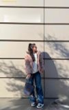  Túi Đeo chéo MLB New York Yankees denim color-block bucket bag 3ABMMV75N-50INS Indigo 