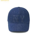  Mũ Lưỡi Trai MLB Embo Logo Denim New York Yankees Ball Cap 3ACPDM04N-50INS - Xanh Đậm 