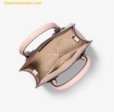  Túi Đeo Chéo Michael Kors Mercer Extra-Small Pebbled Leather Crossbody Bag 35T1GM9C0I Trắng Logo 