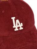  Mũ Lưỡi Trai MLB Corduroy Unstructured Ball Cap LA Dodgers 3ACPWC156-07WIS - Đỏ Đô (Nhung Tâm) 