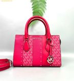  Túi Đeo Chéo Michael Kors Sheila Small Studded Patchwork and Signature Logo Satchel Dark Raspberry 