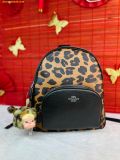  Balo Coach Court Backpack With Signature Canvas And Leopard Print CN764 