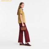  Túi Tote Longchamp Le Pliage Green Pouch With Handle Cognac - Canvas 