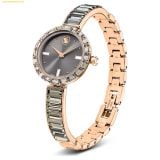  Đồng Hồ Swarovski Matrix bangle watch Swiss Made, Crystal bracelet, Gray, Rose gold-tone finish 5679887 