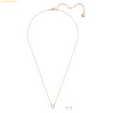  Bộ Trang Sức Dây Chuyền Và Bông Tai Swarovski Stilla Attract set Round cut, White, Rose gold-tone plated 5616233 
