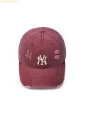  Mũ Lưỡi Trai MLB Damage Washed Unstructured Ball Cap NY (Burgundy) 3ACPVV34N-50BDS 