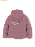  Áo Khoác Phao MLB Varsity Vintage Lettering Hooded Short Padding New York Yankees 3ADJV0356-50PKD Hồng 