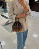  Túi Bucket Michael Kors Michael Kors Reed Medium Bucket Crossbody Bag Nâu Logo 