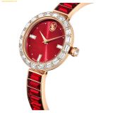  Đồng Hồ Swarovski Matrix bangle watch Swiss Made, Crystal bracelet, Red, Rose gold-tone finish 5690811 