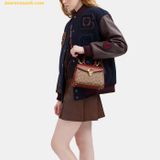  Túi Xách Coach Sammy Top Handle 21 In Signature Canvas Nâu Logo 