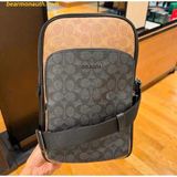  Túi Đeo Chéo Coach Ethan Pack In Blocked Signature Canvas Charcoal Black CZ394 