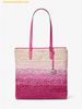  Túi Tote Michael Kors The Michael Large Ombré Straw Tote Bag Dragonfruit 35S5S01T3W 