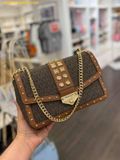  Túi Đeo Chéo Michael Kors Soho Large Studded Signature Logo Shoulder Bag Brown 35S6G1SL3B 