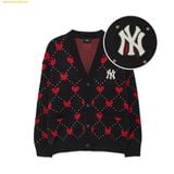  Áo Khoác Len cardigan MLB Heart-print cardigan NY (Black) 3AKCH0134-50BKS - Đen 