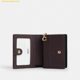  Ví Gập Coach Snap Wallet In Signature Canvas CW789 Đen Logo 