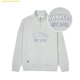  Áo Sweat MLB Varsity Overfit Half-Zip Man-to-Man NY (Melange Grey) 3AMTV0341-50MGS 