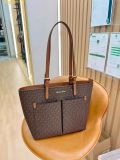  Túi Tote Michael Kors Jet Set Travel Signature Medium Double Pocket Tote Brown 35F3GTVT3B 