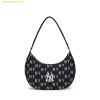 Túi Đeo Vai MLB Monogram Jacquard Hobo Bag New York Yankees Black 3ABQS014N-50BKS