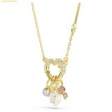  Dây Chuyền Swarovski Idyllia pendant Mixed cuts, Heart, Key, Pink, 18K gold finish 5737290 