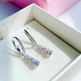  Bông Tai Swarovski Stilla Attract hoop earrings Round cut, White, Rhodium plated 5416155 