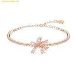  Vòng Tay, Lắc Tay Swarovski Volta Bangle Bow, White, Rose Gold-Tone Plated 5647565 