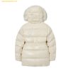  Áo Khoác Phao MLB Glossy Long Puffer Coat With Faux Fur Hood And Belt NY 3FDJB0326-50CRS Trắng 