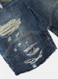  Quần Lửng Badblood Convex Denim Long Bermuda Pants - Mid Blue w-srt25-031 Xanh Đậm 