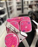  Túi Đeo Chéo Michael Kors MK Jet Set Large Printed Signature Logo Crossbody Bag Màu Hồng 