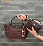  Túi Xách Longchamp Le Pliage Green Pouch with Handle Size Mini Mocha 